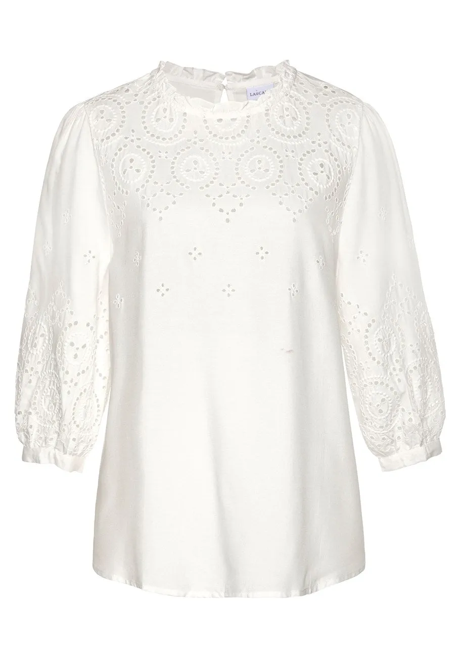 LASCANA Women's Eyelet Lace Blouse