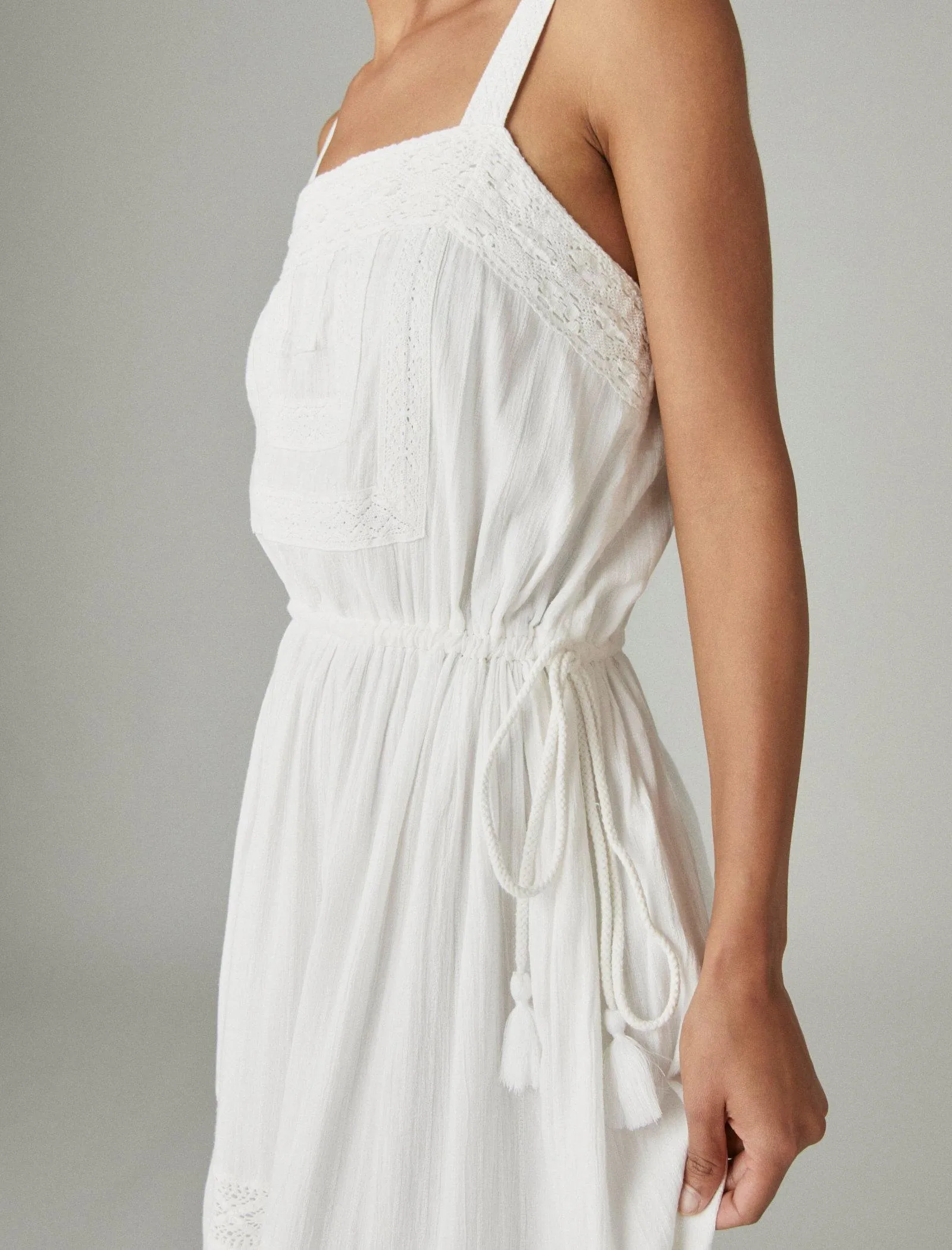 Lucky Brand Women's Lace Tiered Maxi Dress