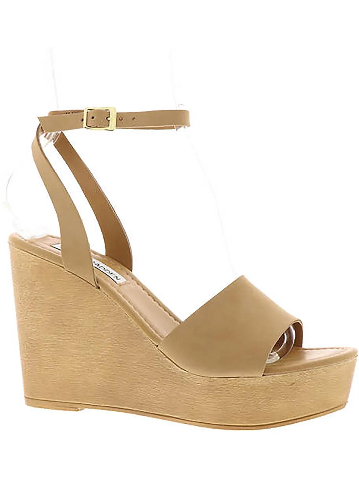 Welsh Womens Leather Buckle Wedge Heels