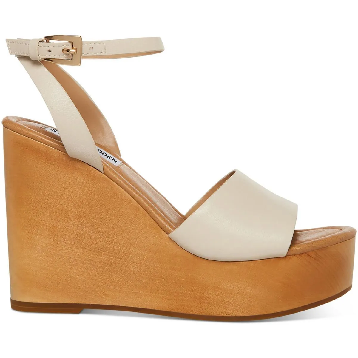 Welsh Womens Leather Buckle Wedge Heels
