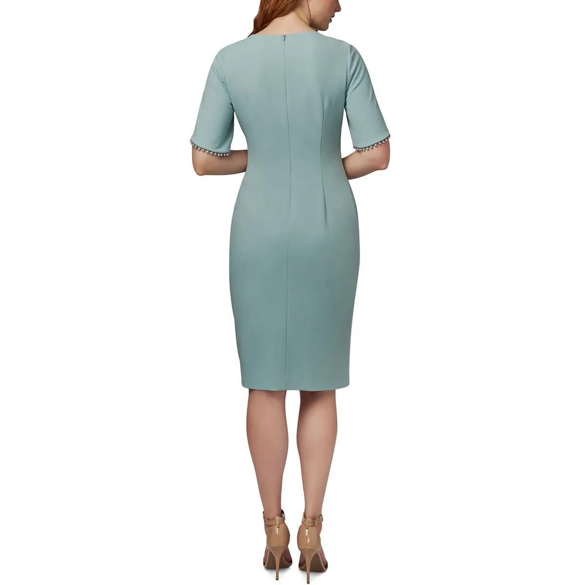 Womens Beaded Knee-Length Cocktail and Party Dress